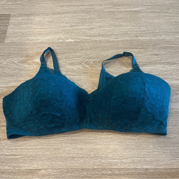 Torrid 46DDD Teal Dream Wire-free soft lace back smoothing Bra - Picture 1 of 5